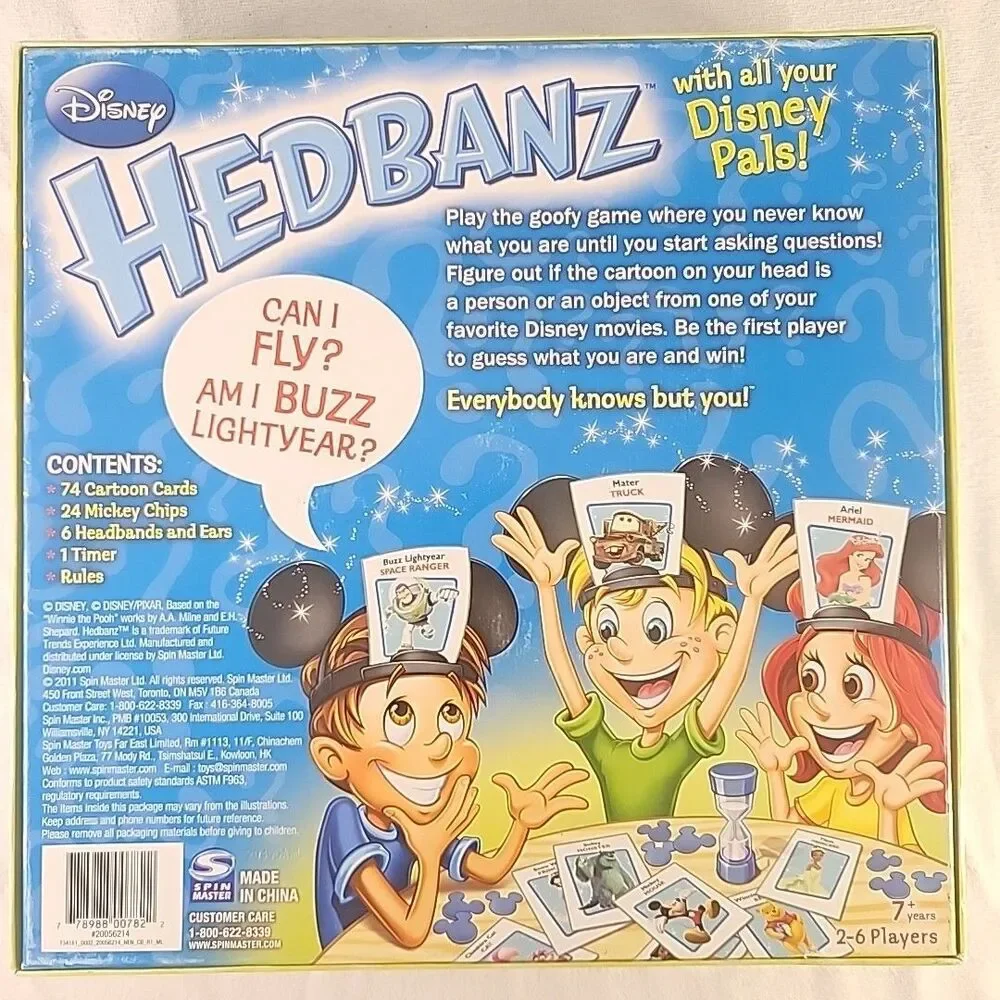Game Hedbanz Disney Version Quick Questions What I Am Ages 7+ Only 5 Headbands